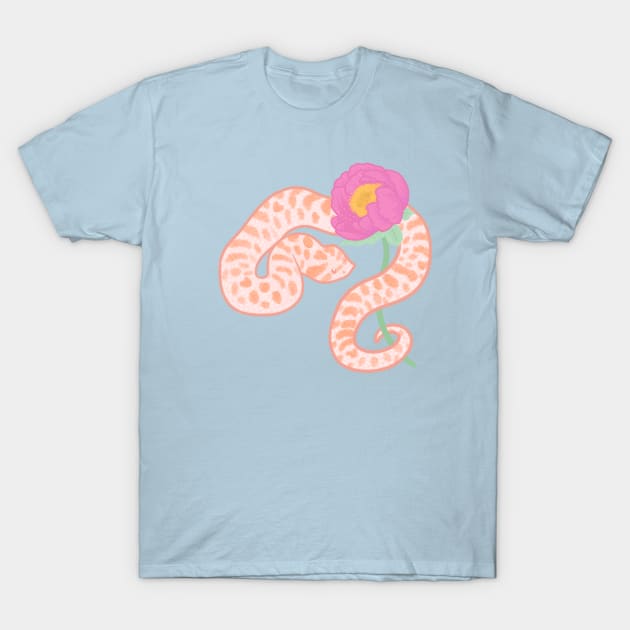 Pink Hognose and Peony T-Shirt by starrypaige